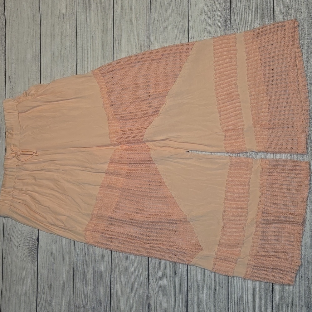 POL Women's Wide-Leg Beach Crochet Pants Pink Size L